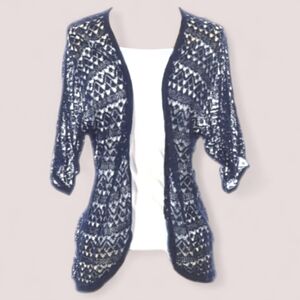 💙The Limited Short Sleeve Open Cardigan Dark Blue/Navy Blue